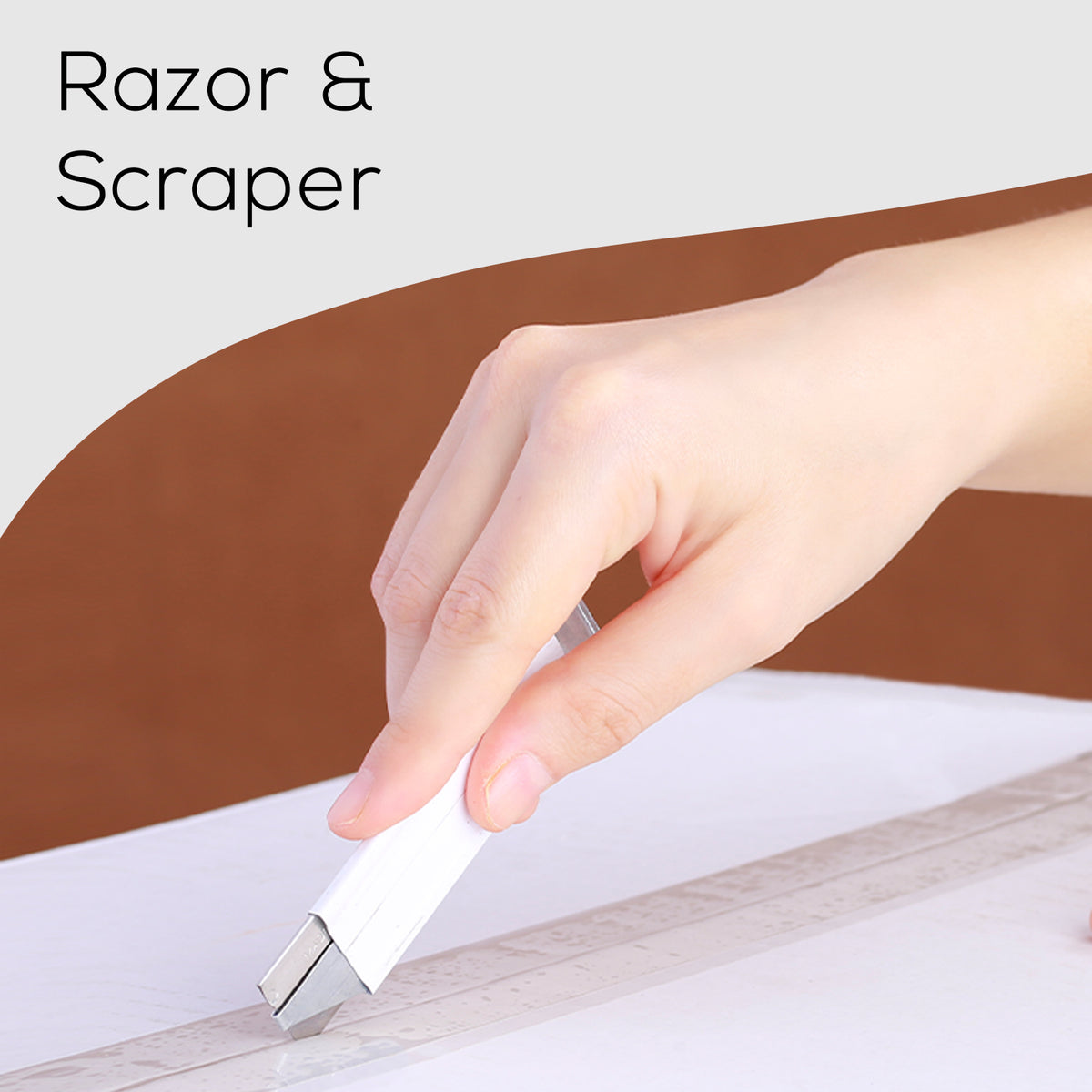 Plastic Razor Blade Scraper, 2 Pack Razor Scraper with 120 Pcs Razor Blades for Removing Glue, Sticker, Decals, Tint from Car Window and Glass